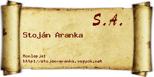 Stoján Aranka névjegykártya
